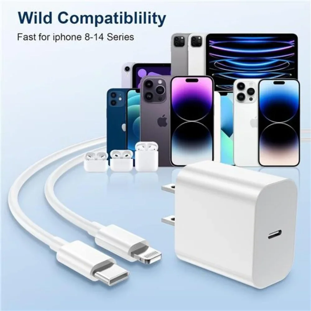 iPhone Charger Fast Charging,20W PD USB C Wall Charger 4 Pack with 6FT Fast